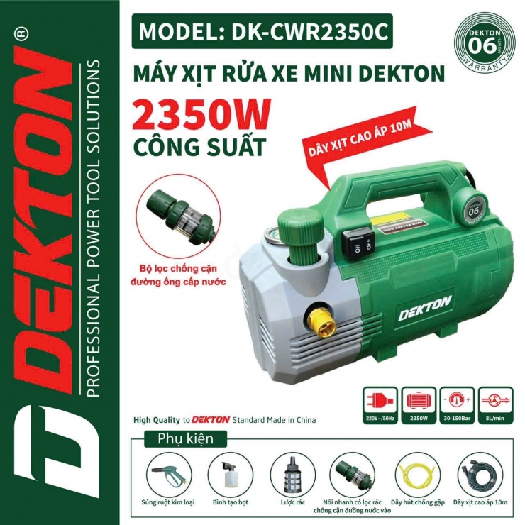 Máy rửa xe 2350W Dekton DK-CWR2350C chỉnh áp