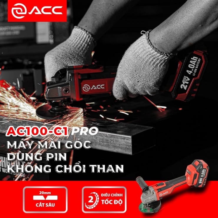 Combo máy mài Pin 100mm ACC AC100-A1