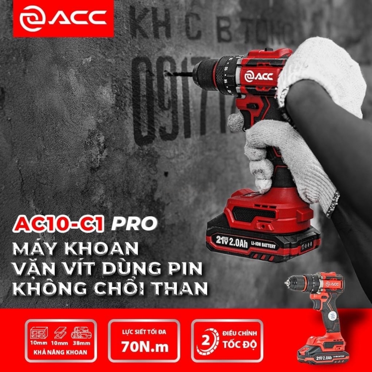 Combo máy khoan Pin 70Nm ACC AC10-C1PRO
