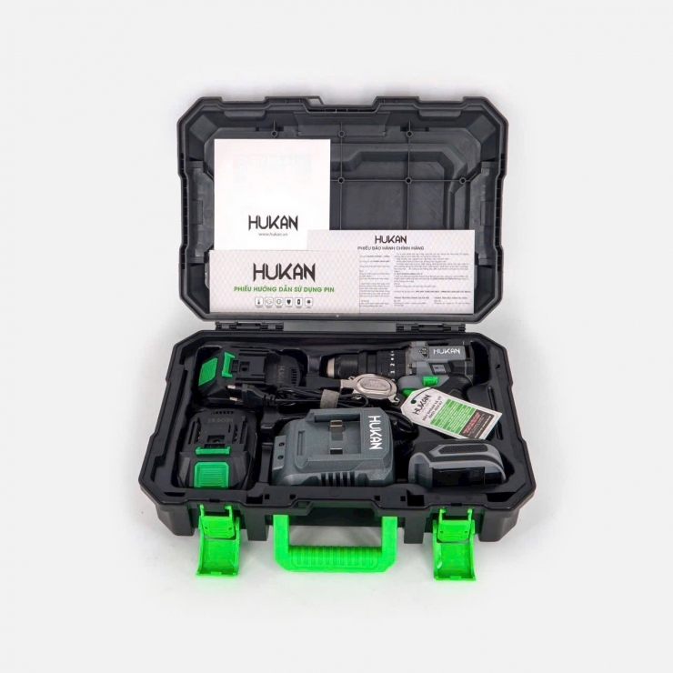 Combo máy khoan Pin 10mm Hukan HM21-G2X-K7 ( đầu 2 trong 1 )