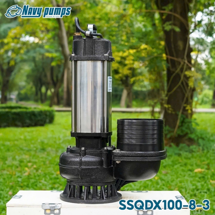 Máy bơm chim công nghiệp 3kW Navy SSQDX100-8-3 ( ống xả cực đại 168mm )