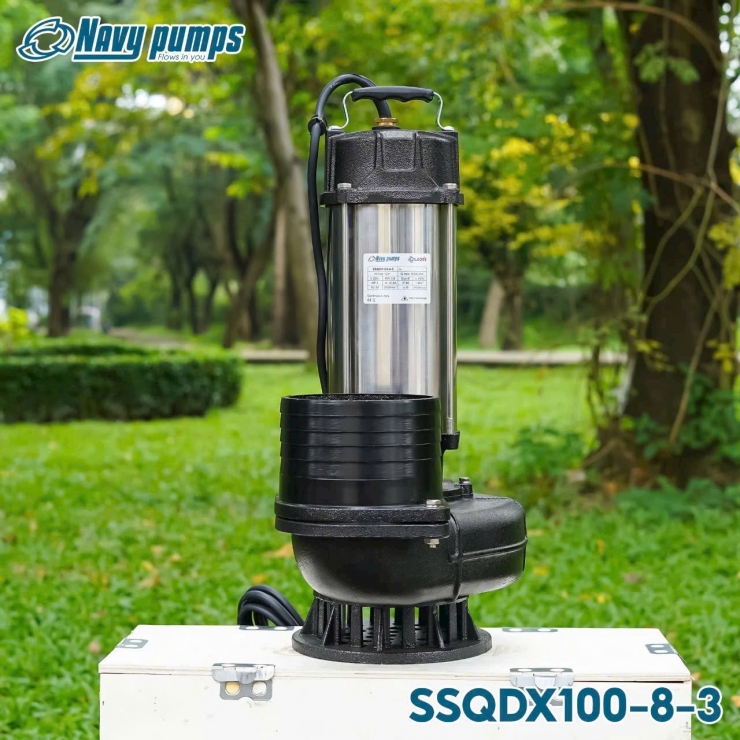 Máy bơm chim công nghiệp 3kW Navy SSQDX100-8-3 ( ống xả cực đại 168mm )