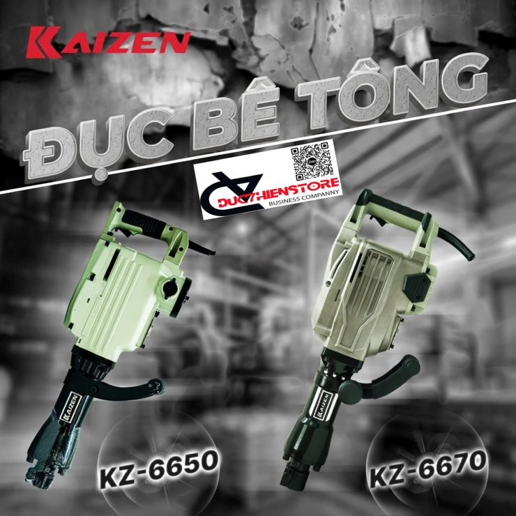 Máy đục bê tông 30mm Kaizen KZ-6670  ( 1700W - 60J )