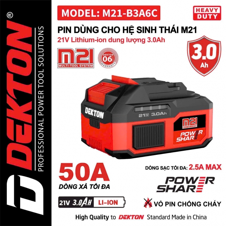 Máy mài góc mini pin 21V Dekton M21-AG100CP Brushless