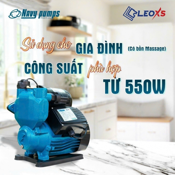 Máy bơm nước tăng áp 550W Navy PW550 ( Điện Tử )