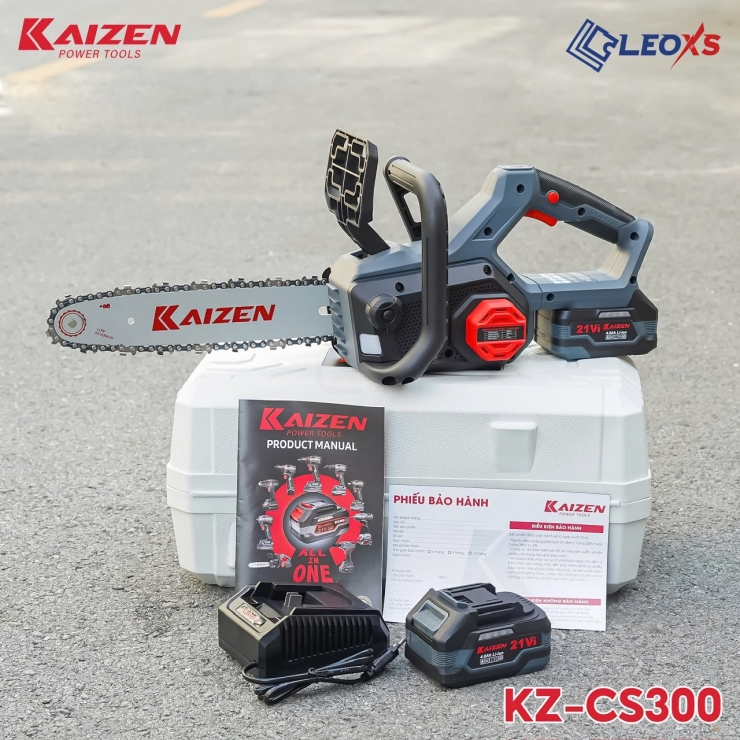 Máy cưa xích 350mm Pin 21V Kaizen KZ-CS300 Brushless