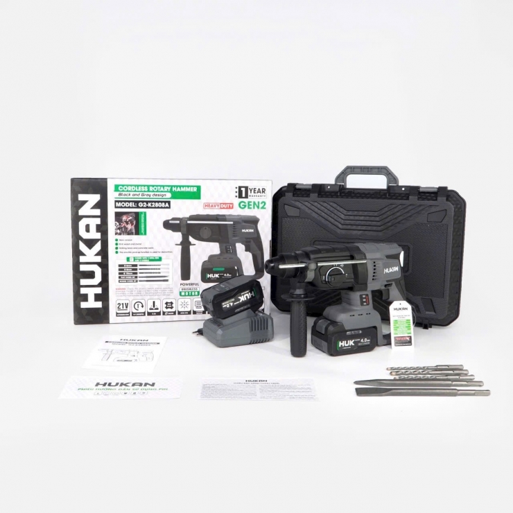 Máy khoan động lực Pin 21V Hukan G2-K2808A Gen 2 Brushless