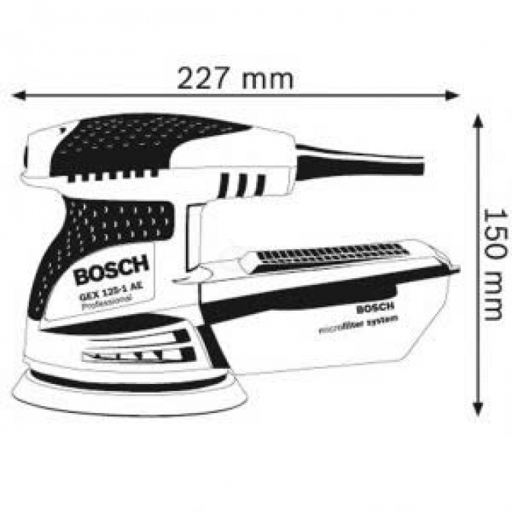 Máy chà nhám rung xoay 125mm Bosch GEX 125-1 AE Professional
