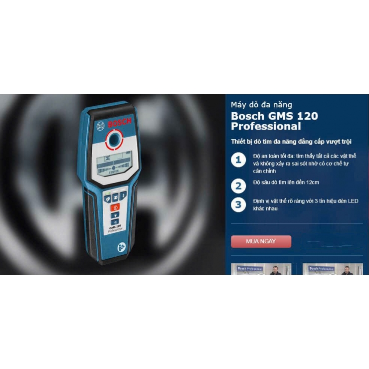 Máy dò đa năng 120mm Bosch GMS 120 Professional