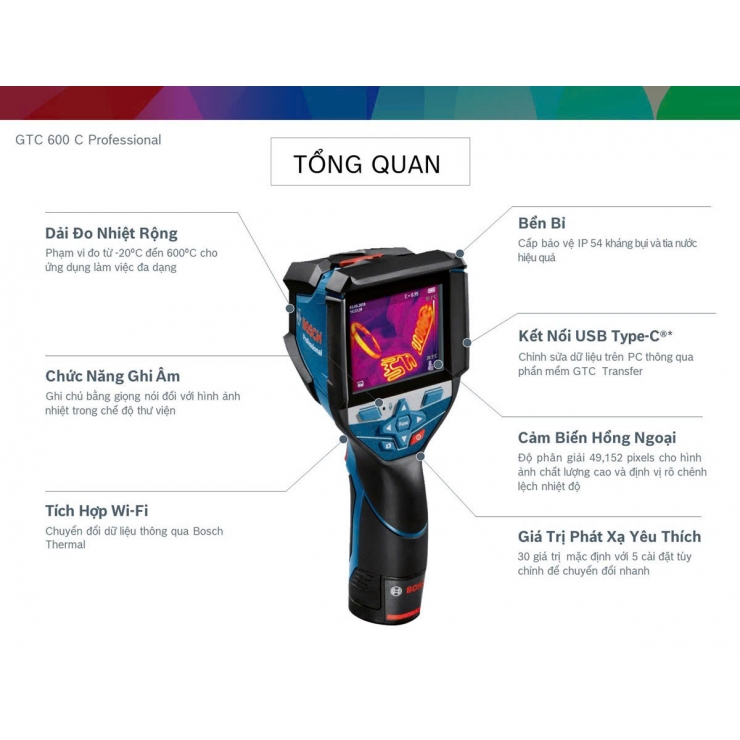Camera nhiệt 600 ºC Bosch GTC 600 C Professional