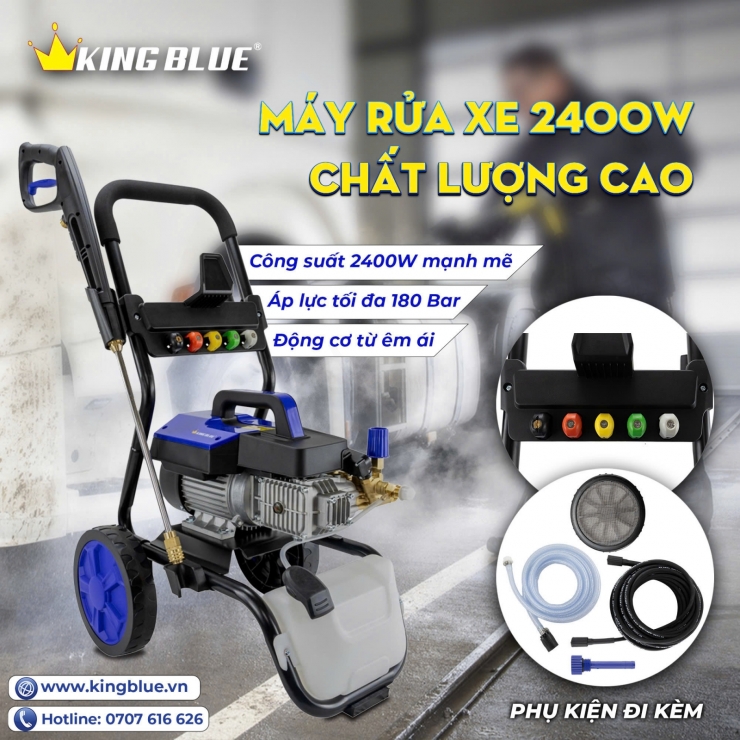 Máy rửa xe áp cao 2.4kW Kingblue KBC-I2400 
