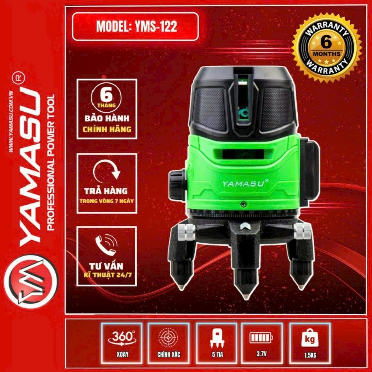 Máy cân bằng Laser 5 tia xanh Yamasu YMS-133