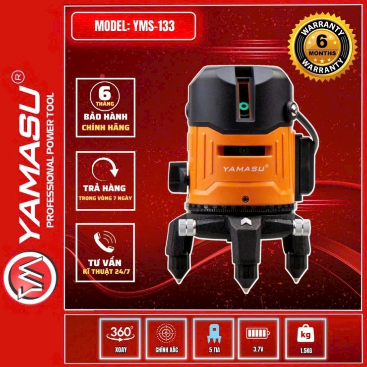 Máy cân bằng Laser 5 tia xanh Yamasu YMS-133