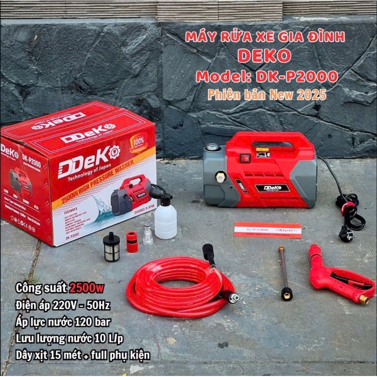 Máy rửa xe 2500W áp cao DEKO DK-P2000