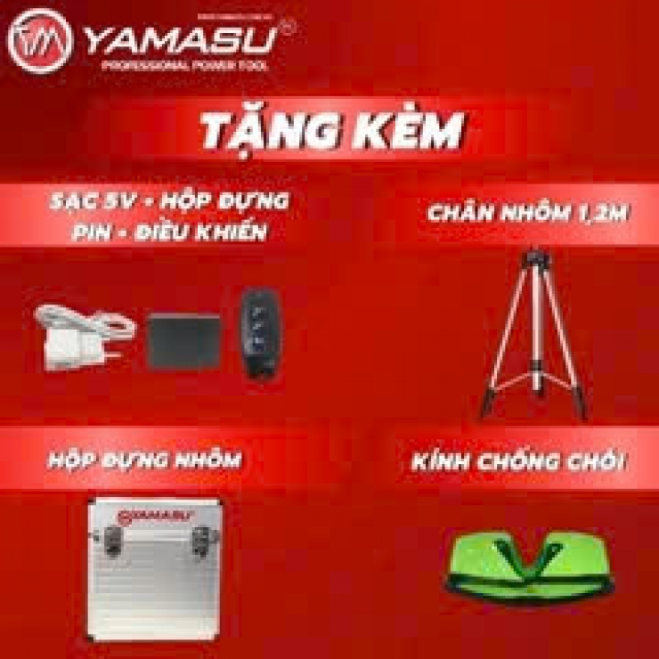 Máy cân mực Laser 5 tia xanh Yamasu YMS-388 PLUS