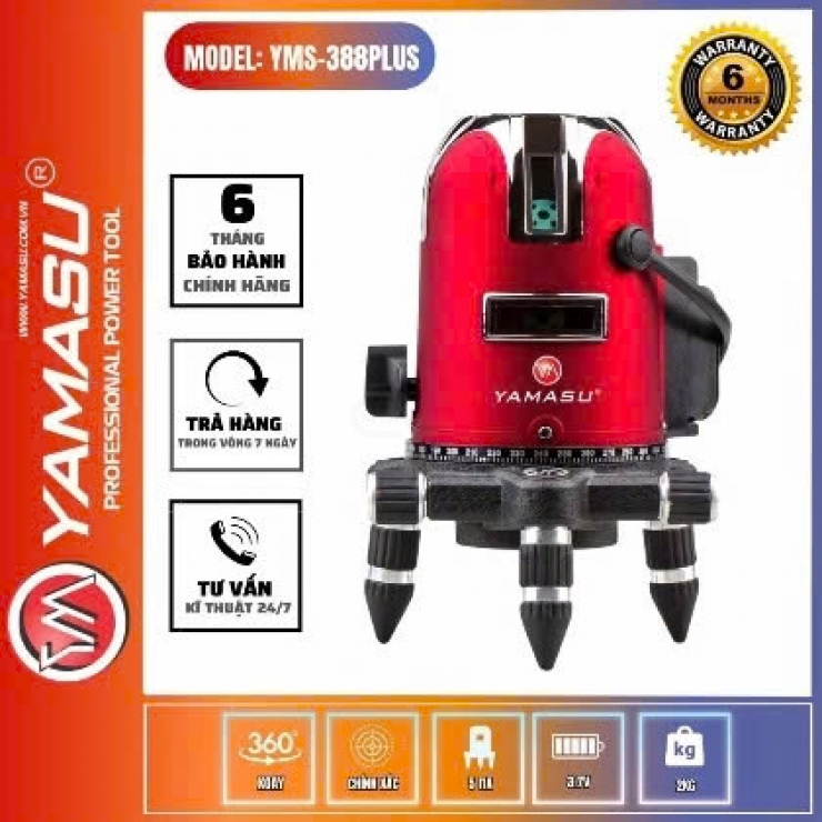 Máy cân mực Laser 5 tia xanh Yamasu YMS-388 PLUS