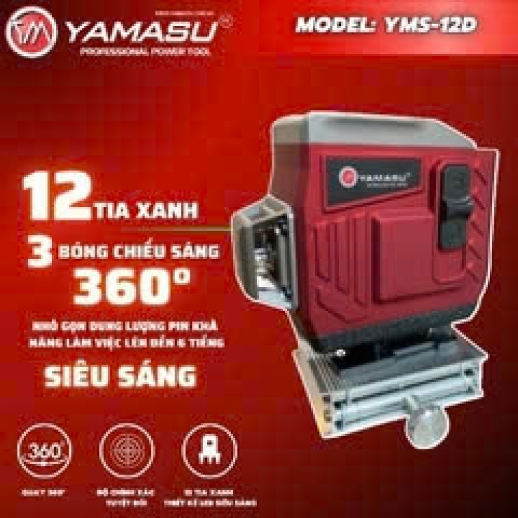 Máy cân mực 12 tia xanh Yamasu YMS-12D 360 độ
