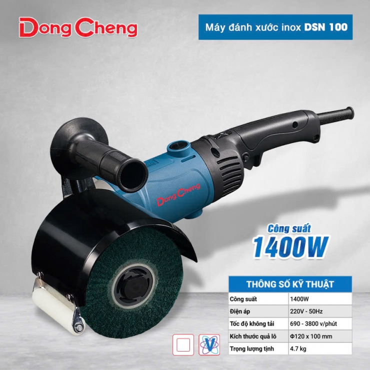 Máy đánh xước Inox 1400W Dongcheng DSN100 chỉnh tốc