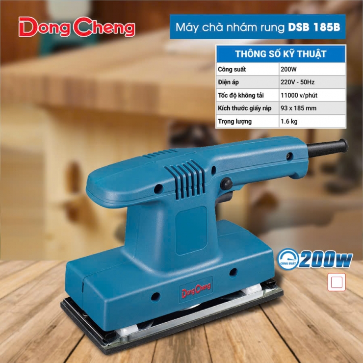 Máy chà nhám rung 200W Dongcheng DSB185B 93 x 185mm