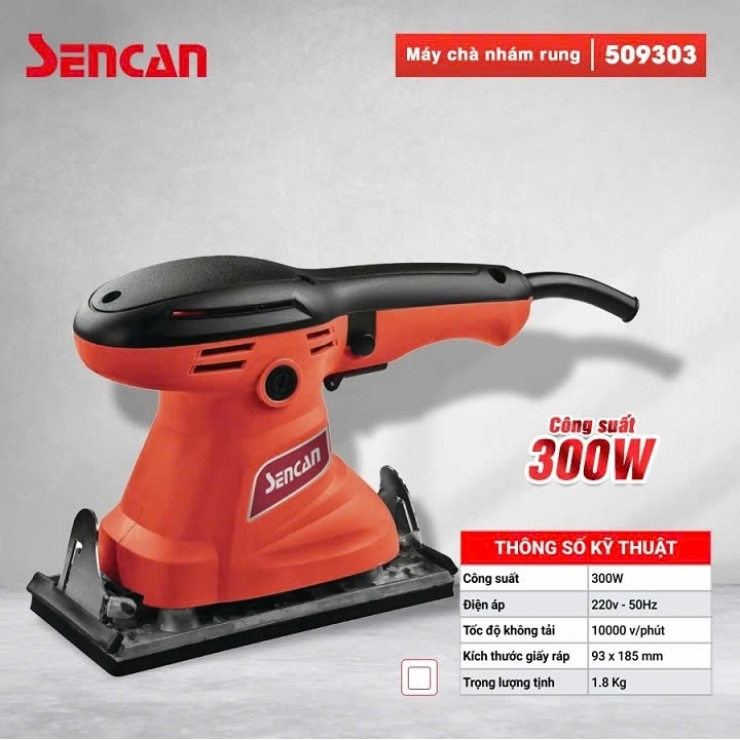 Máy chà nhám rung chữ nhật Sencan 509303 ( 93x185mm )