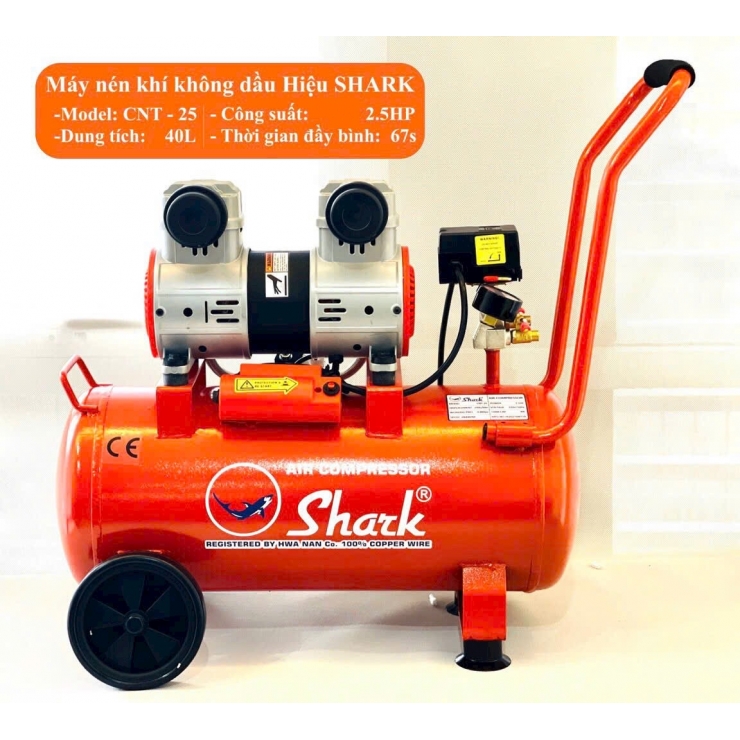 Máy nén khí không dầu 40 lít Shark CNT-25