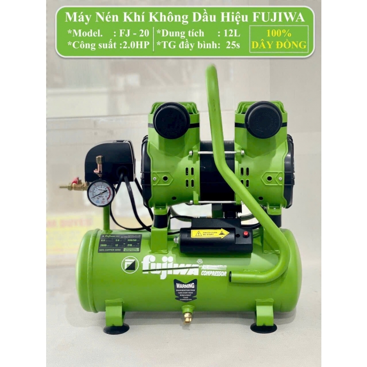 Máy nén khí không dầu 12 lít 2.0Hp Fujiwa FJ-20