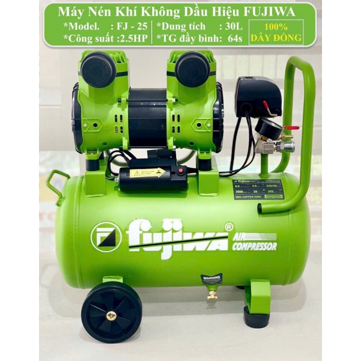 Máy nén khí không dầu 30 lít 2.5Hp Fujiwa FJ-25