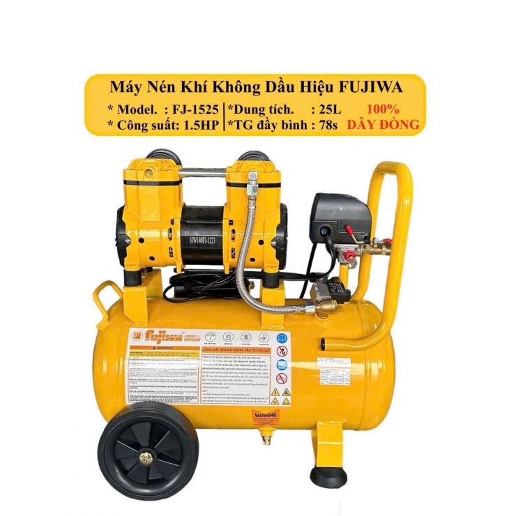 Máy nén khí không dầu 25 lít 1.5Hp Fujiwa FJ-1525