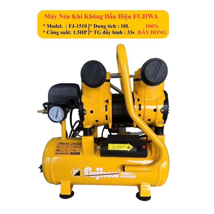 Máy nén khí không dầu 10 lít 1.5Hp Fujiwa FJ-1510