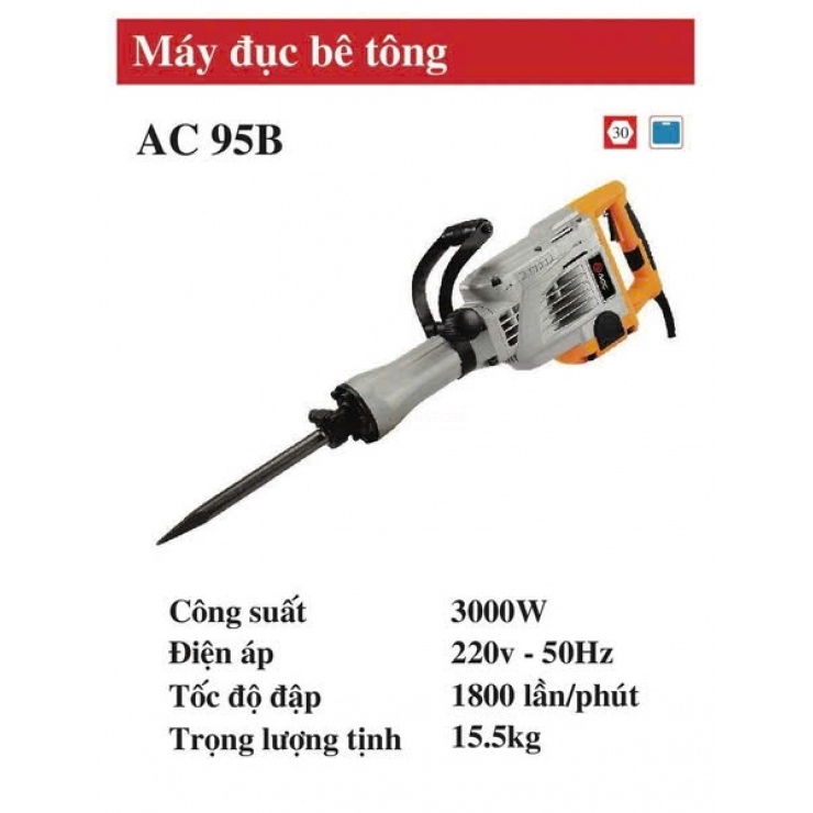 Máy đục bê tông 30mm ACC AC95B 3000W