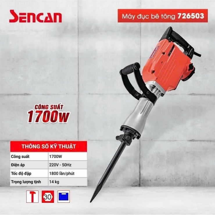 Máy đục bê tông 30mm Sencan 726503 Hammer 1700W