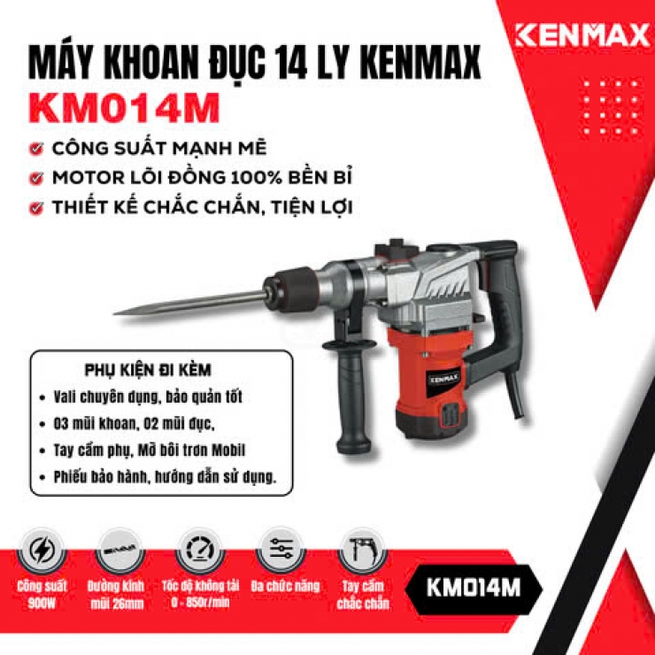 Máy khoan đục 14mm Kenmax KM014M 900W