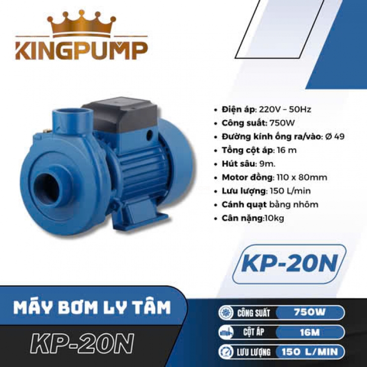 Máy bơm nước đẩy cao 16m Kingpump KP-20N