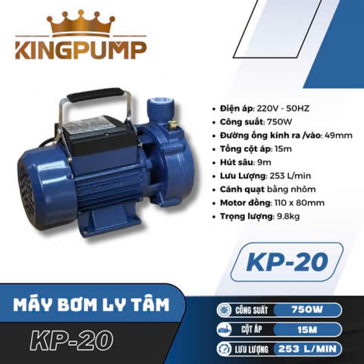 Máy bơm nước li tâm 16m Kingpump KP-20N