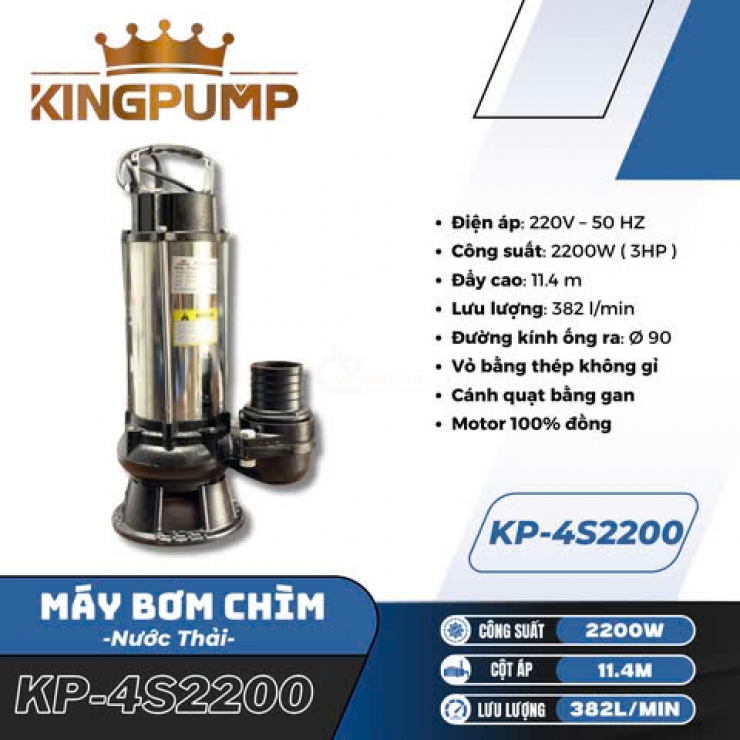 Máy bơm chìm nước thải 2.2kW Kingpump KP-4S2200