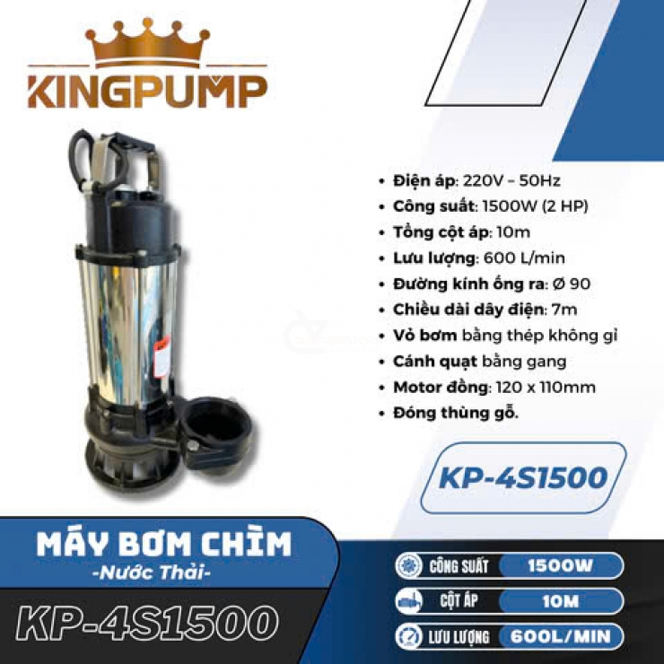 Máy bơm chìm nước thải 1.5kW Kingpump KP-4S1500