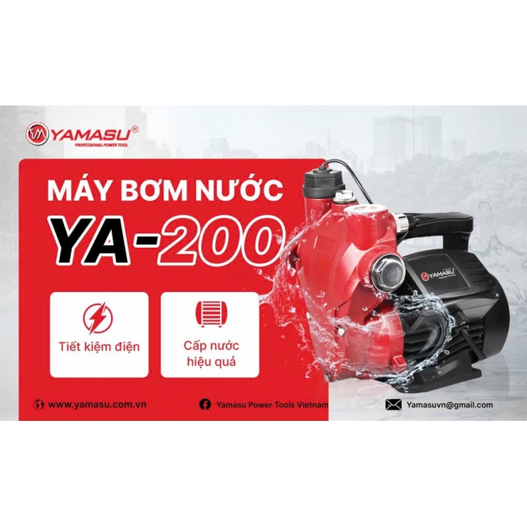 Bơm tăng áp điện tử 200W Yamasu YA-TA200