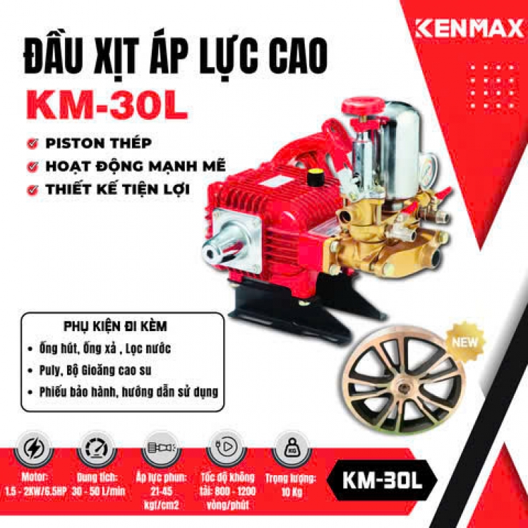 Đầu xịt phun thuốc áp cao 2.0kW Kenmax KM-30L