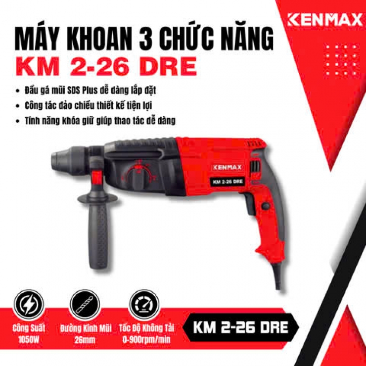 Máy khoan búa 1050W Kenmax KM-2-26 DRE