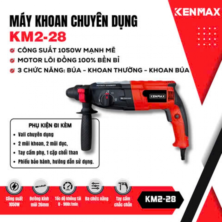 Máy khoan động lực 1050W Kenmax KM2-28 Hammer