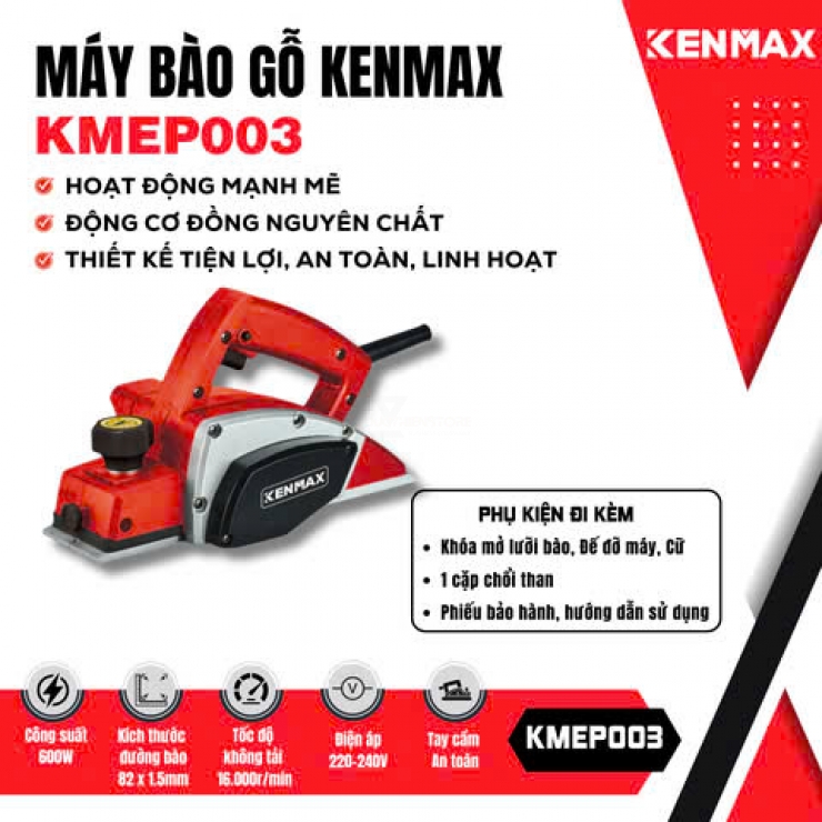 Máy bào gỗ 600W Kenmax KMEP003 ( 82 x 1.5mm )