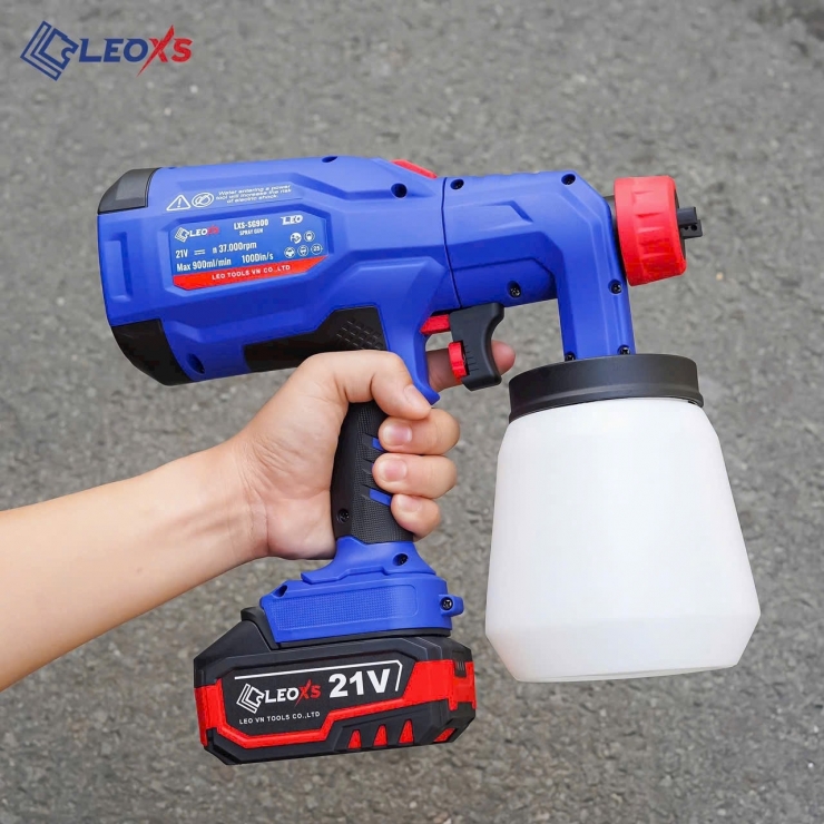 Máy phun sơn dùng Pin 21V LEOxs LXS-SG900TM