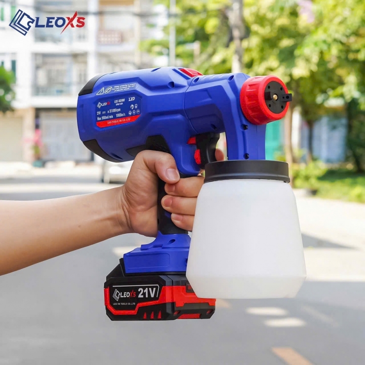Máy phun sơn dùng Pin 21V LEOxs LXS-SG900TM