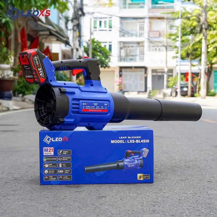 Máy thổi lá Pin 21V LEOxs LXS-BL4510 Brushless Turbo