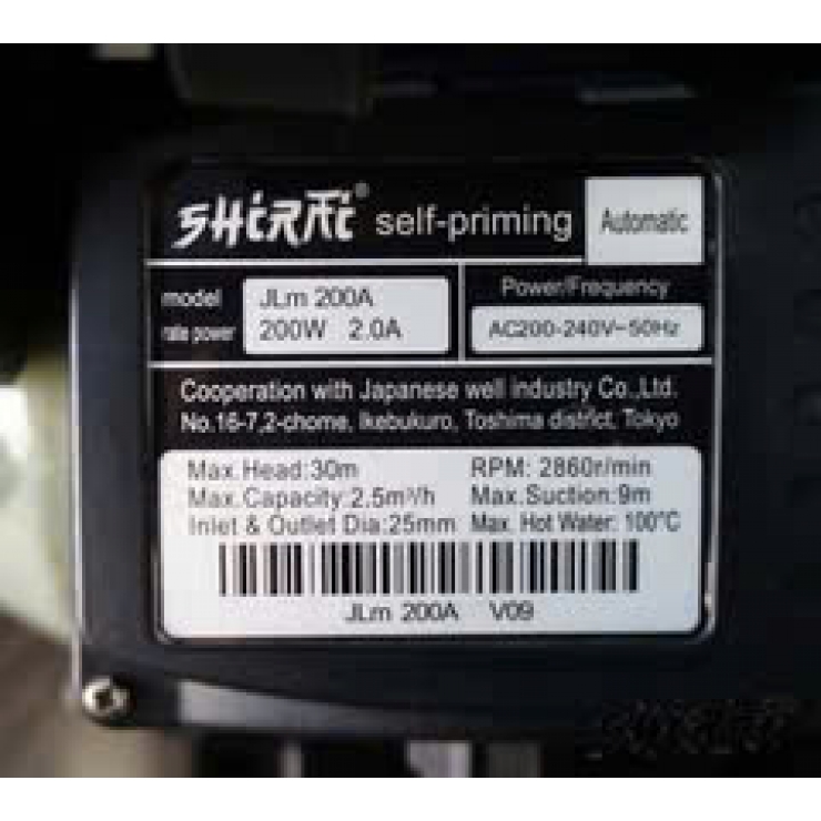 Máy bơm tăng áp điện tử 200W Shirai JLm 200A