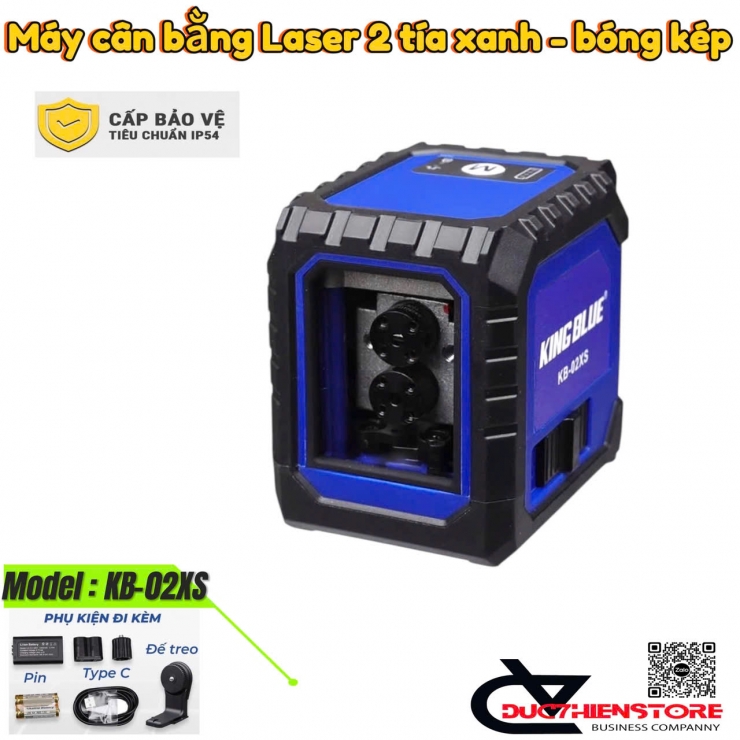 Máy cân bằng Laser 2 tia xanh Kingblue KB-02XS bóng kép