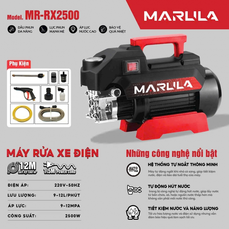Máy rửa xe 2500W Marula MR-RH2500