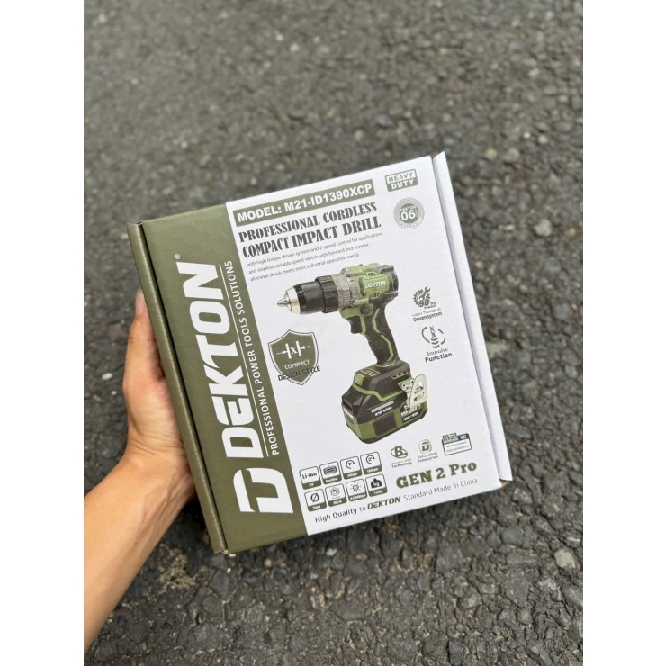 Khoan Pin 21V Dekton M21-ID1390CP Brushless Tạo Xung