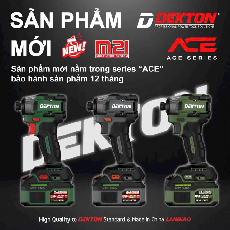 Thân máy bắn vít Pin 21V Dekton M21-CV250PROMAX Gen 4