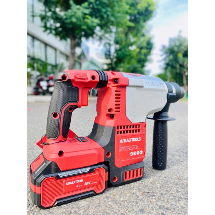 Máy khoan bê tông Pin 21V Amaxtools A3CN2801SM Black Hammer